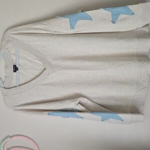 Torrid Cream Sweater With Star Sleeve Detailing